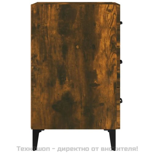 Нощно шкафче, опушен дъб, 40x40x66 см, инженерно дърво