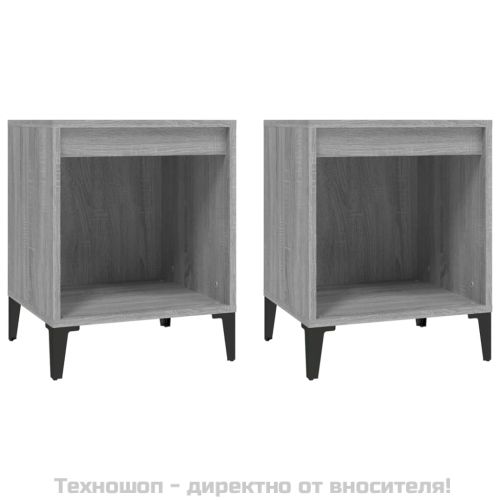 Нощни шкафчета, 2 бр, сив сонома, 40x35x50 см