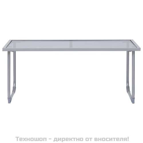 Градински лаундж комплект, 4 части, плат и стомана, черен