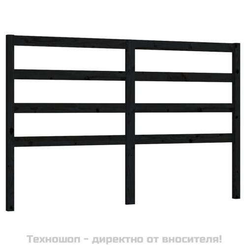 Горна табла за легло, черна, 126x4x100 см, бор масив