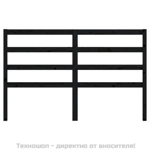 Горна табла за легло, черна, 126x4x100 см, бор масив