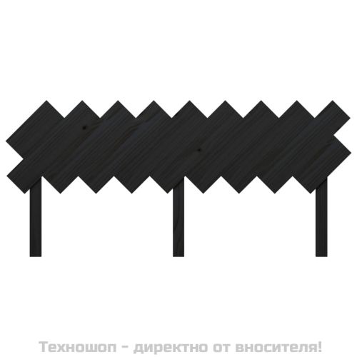Горна табла за легло, черна,178x3x80,5 см, бор масив