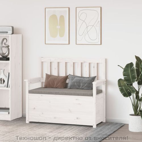 Пейка, бяла, 112,5x51,5x96,5 см, бор масив