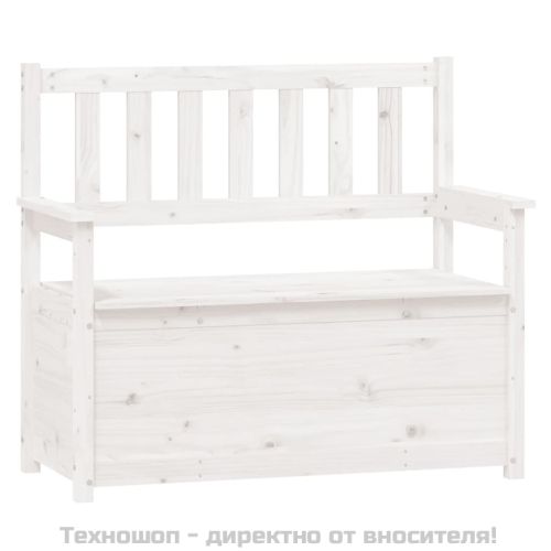 Пейка, бяла, 112,5x51,5x96,5 см, бор масив