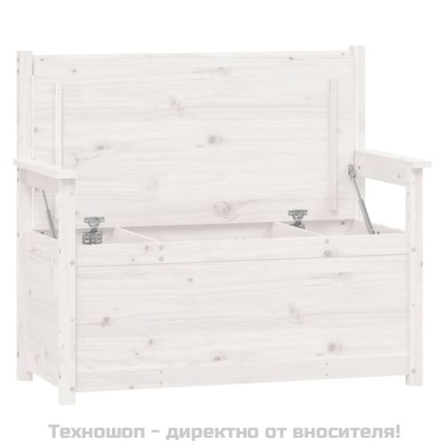 Пейка, бяла, 112,5x51,5x96,5 см, бор масив