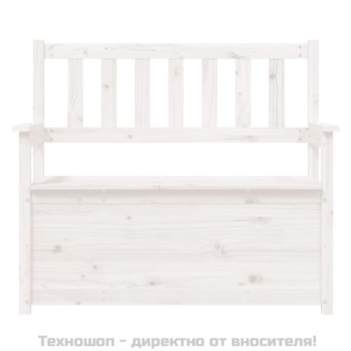 Пейка, бяла, 112,5x51,5x96,5 см, бор масив