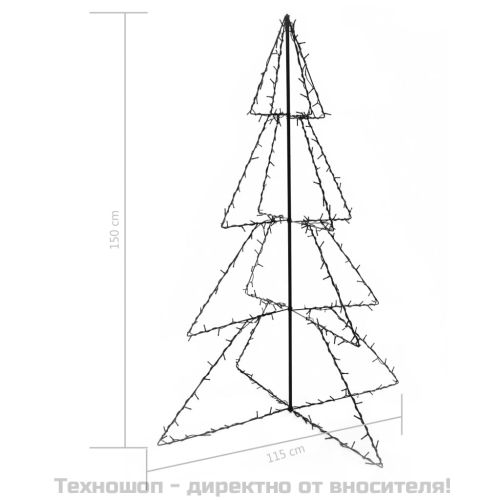Коледна елха конус, 240 LED, за закрито и открито, 115x150 см