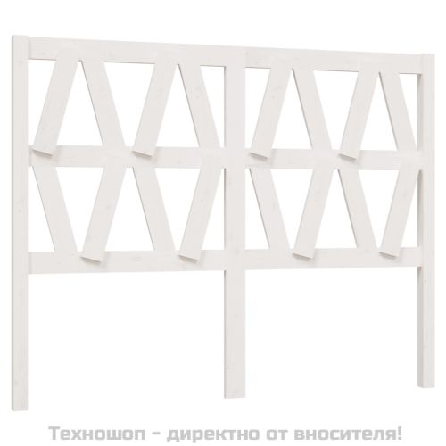 Горна табла за легло, бяла, 126x4x100 см, бор масив
