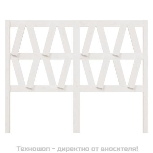 Горна табла за легло, бяла, 126x4x100 см, бор масив