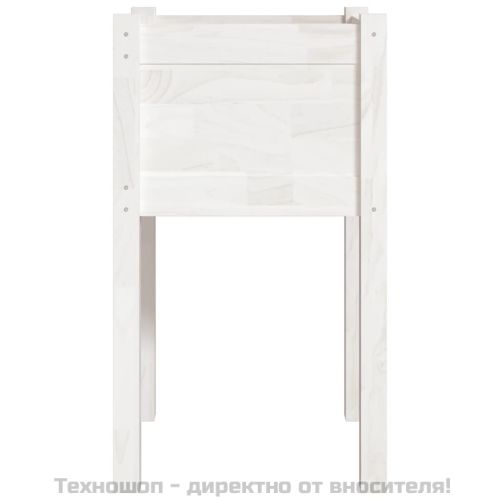 Градински сандък, бял, 40x40x70 см, бор масив
