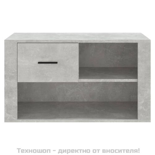 Шкаф за обувки, бетонно сив, 80x35x45 см, инженерно дърво