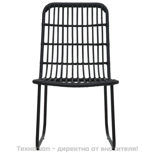 Бистро комплект, 3 части, полиратан, черен