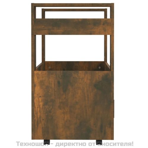 Кухненска количка, опушен дъб, 60x45x80 см, инженерно дърво