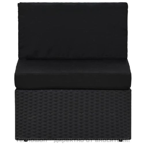 Градински комплект, 2 части, полиратан, черен