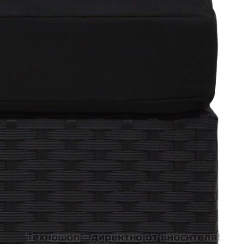 Градински комплект, 2 части, полиратан, черен