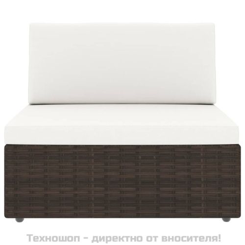 Градински комплект, 2 части, кафяв полиратан