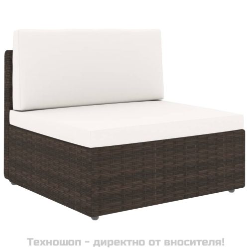 Градински комплект, 2 части, кафяв полиратан