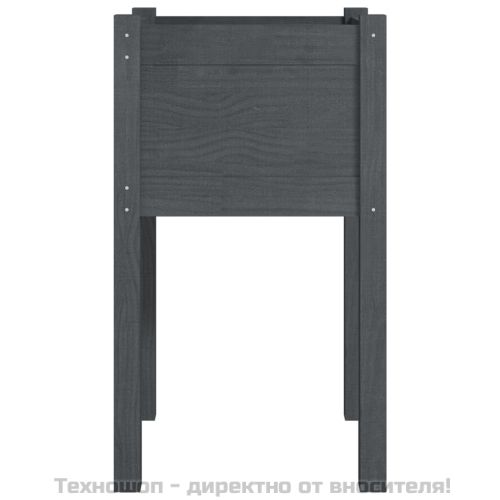 Градински сандъци, 2 бр, сиви, 40x40x70 см, бор масив