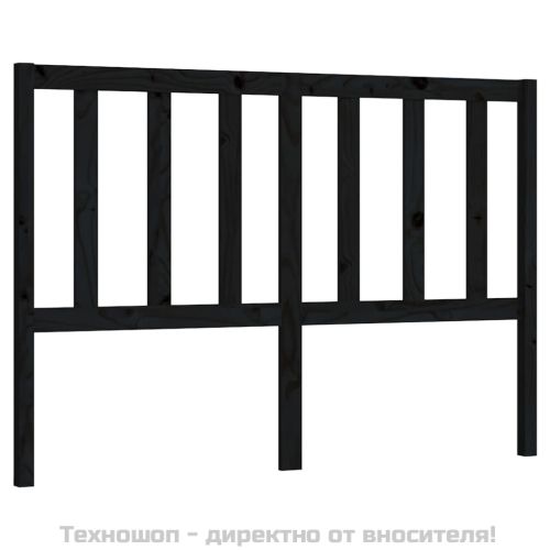 Горна табла за легло, черна, 146x4x100 см, бор масив
