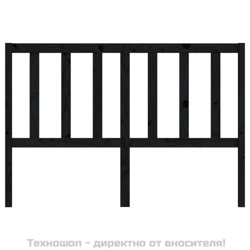 Горна табла за легло, черна, 146x4x100 см, бор масив