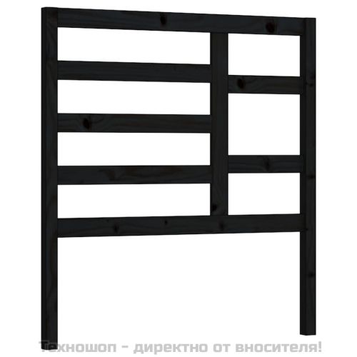 Горна табла за легло, черна, 96x4x104 см, бор масив