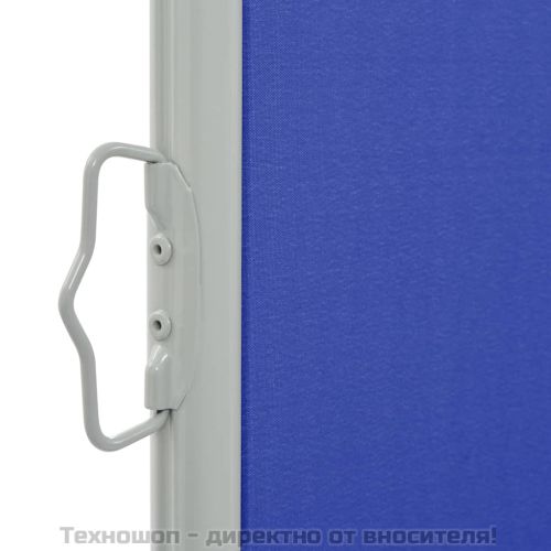 Прибираща се дворна странична тента, 100х300 см, синя