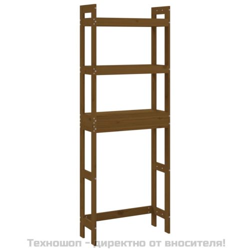 Стойка за хавлии меденокафява 63x26x171 см борово дърво масив