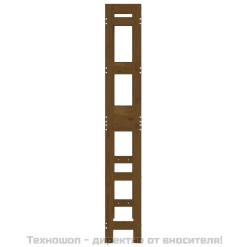 Стойка за хавлии меденокафява 63x26x171 см борово дърво масив