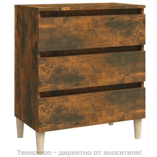 Сайдборд, опушен дъб, 60x35x69 см, инженерно дърво