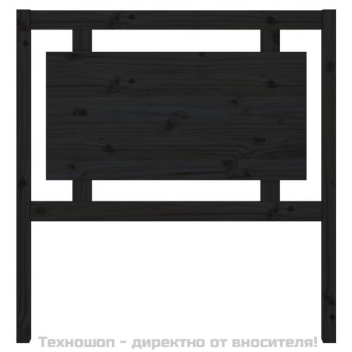 Горна табла за легло, черна, 95,5x4x100 см, бор масив