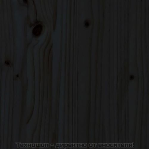 Горна табла за легло, черна, 95,5x4x100 см, бор масив