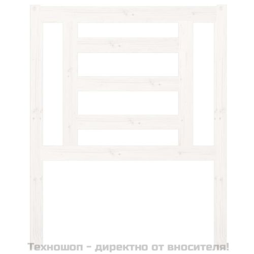 Горна табла за легло, бяла, 81x4x100 см, бор масив