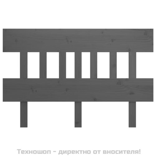 Горна табла за легло, сива, 138,5x3x81 см, бор масив