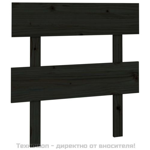 Горна табла за легло, черна, 103,5x3x81 см, бор масив