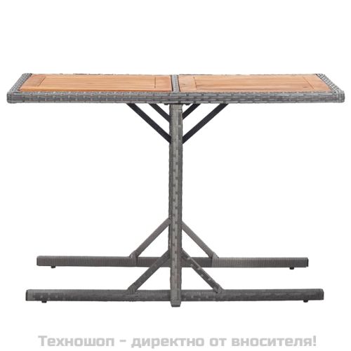 Градинска маса, антрацит, полиратан и акация масив