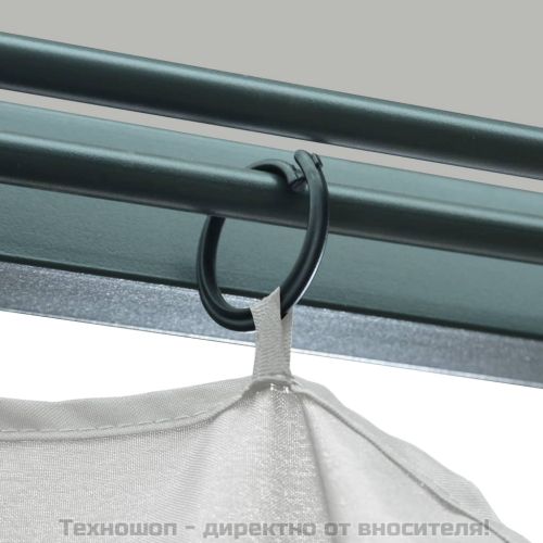 Шатра със завеси, 300x300 см, кремава, алуминий