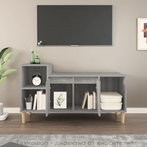 ТВ шкаф, сив сонома, 100x35x55 см, инженерно дърво
