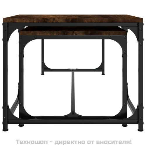 Кафе маси, 2 бр, опушен дъб, инженерно дърво