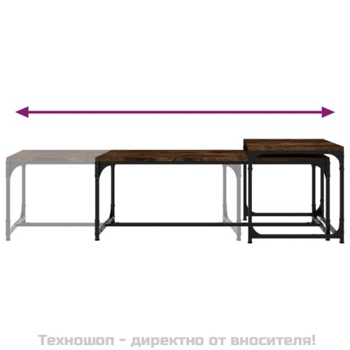 Кафе маси, 2 бр, опушен дъб, инженерно дърво