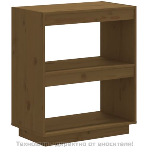 Библиотека, меденокафява, 60x35x71 см, бор масив