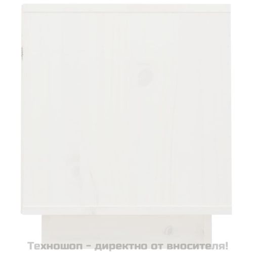 ТВ шкаф, бял, 70x34x40 см, бор масив