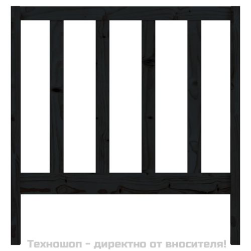 Горна табла за легло, черна, 96x4x100 см, бор масив