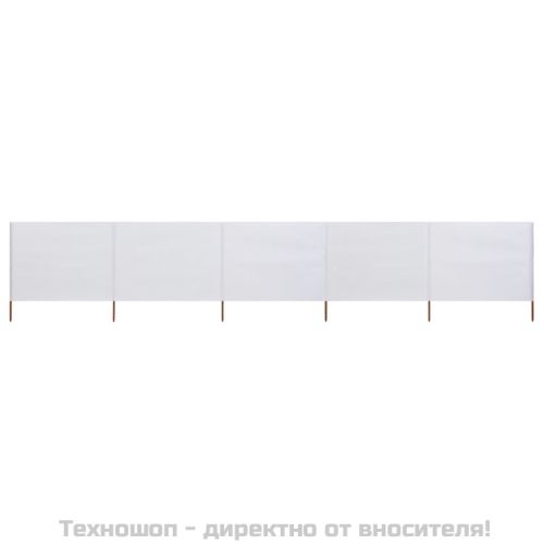 Параван против вятър от 5 панела текстил 600x120 см пясъчнобял
