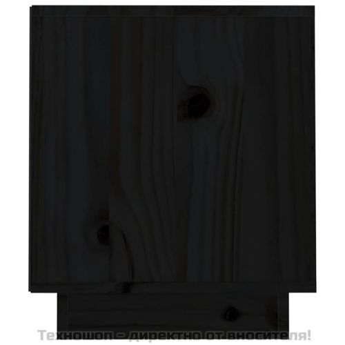 ТВ шкаф, черен, 70x34x40 см, бор масив