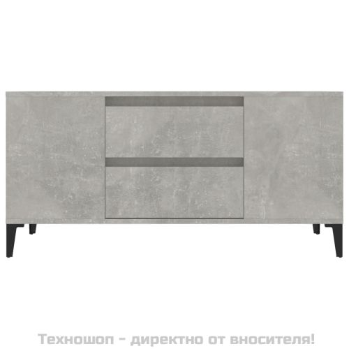 ТВ шкаф, бетонно сиво, 102x44,5x50 см, инженерно дърво