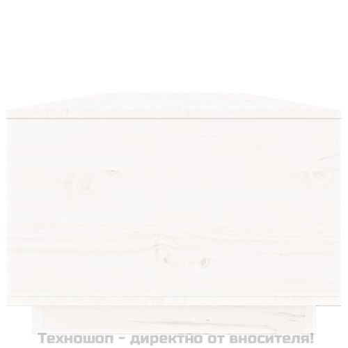 Кафе маса, бяла, 100x50x35 см, бор масив