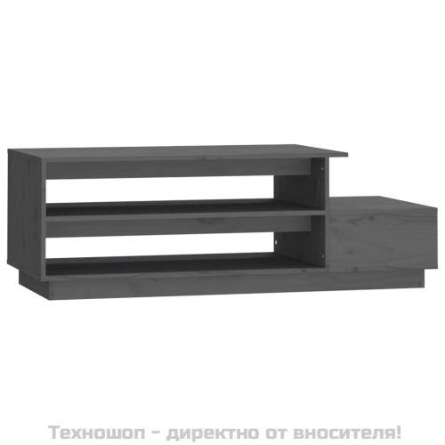 Кафе маса, сива, 120x50x40,5 см, борово дърво масив