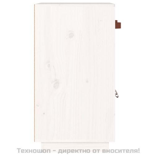 Сайдборд, бял, 65,5x40x75 см, бор масив
