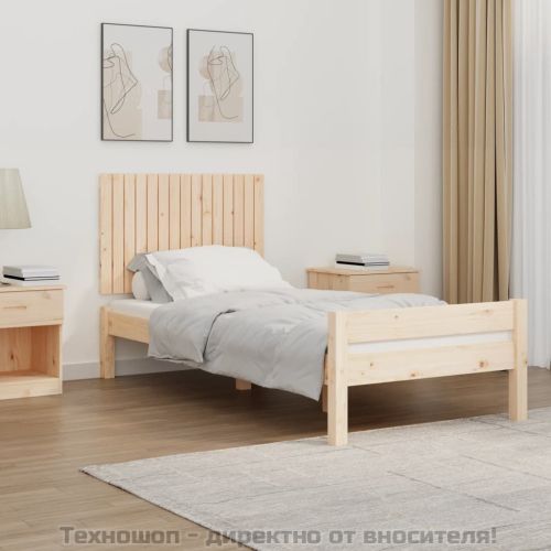 Стенна табла за спалня, 95,5x3x60 см, борово дърво масив