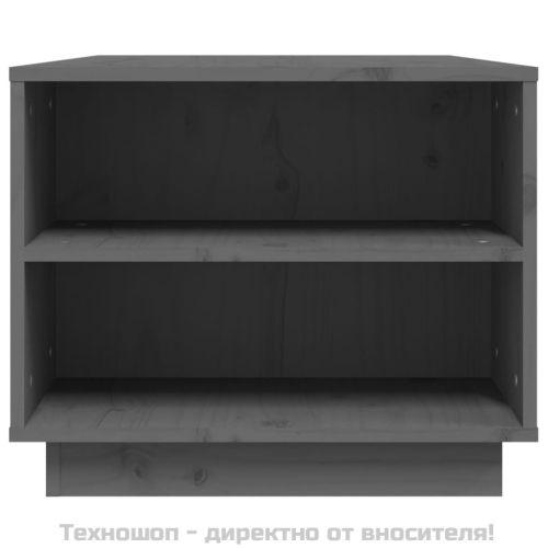 Кафе маса, сива, 90x49x40,5 см, борово дърво масив